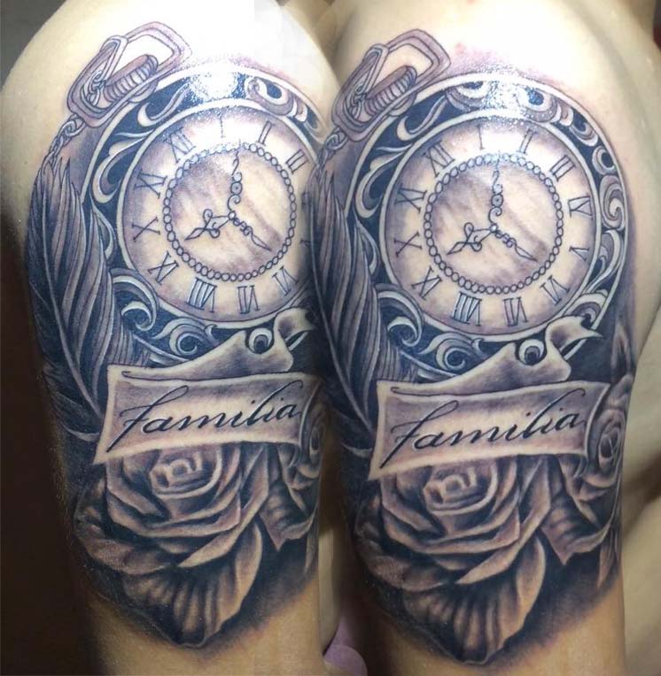 Hình xăm dán tatoo đồng hồ quỷ kích thước 15 x 21 cm  miếng dán hình xăm  đẹp dành cho nam  Lazadavn